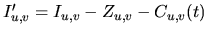 $ I^\prime_{u,v} = I_{u,v}-Z_{u,v}-C_{u,v}(t)$