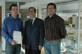 Thomas Ott, Prof. Bengt Hultqvist and previous prizewinner Nils Pokrupa